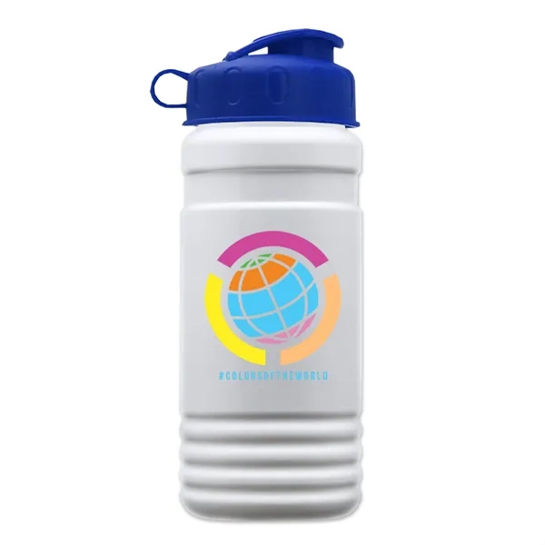 Transparent sports bottle, 20 oz. Straight-wall design with Flip Top Lid.... from ASI 40480 Koozie Group