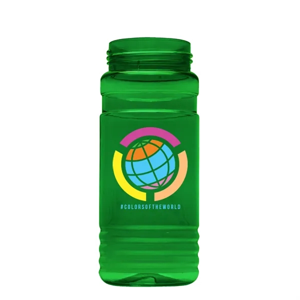 Transparent sports bottle, 20 oz. Straight-wall design with Flip Top Lid.... from ASI 40480 Koozie Group
