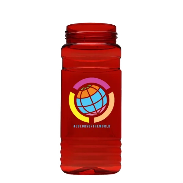 Transparent sports bottle, 20 oz. Straight-wall design with Flip Top Lid.... from ASI 40480 Koozie Group