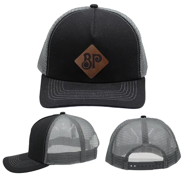 Mesh Hype Trucker, Leather Patch - Laser Engraved... from ASI 30270 Aakron Line