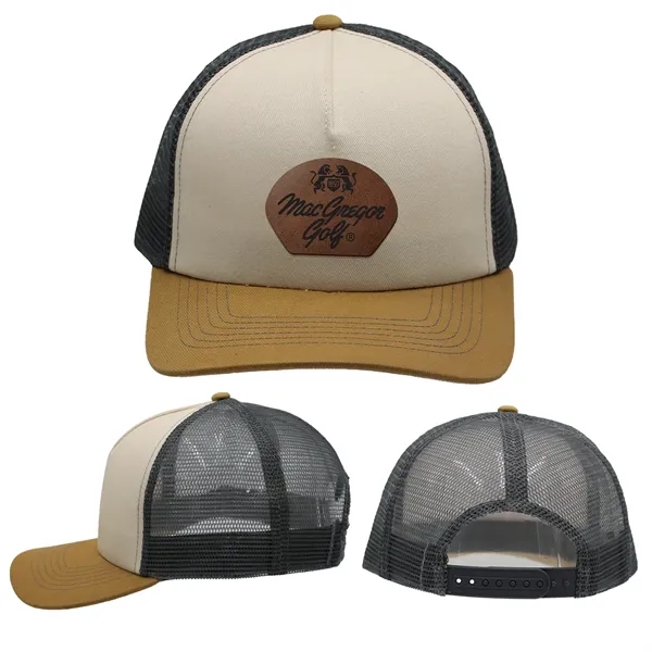 Mesh Hype Trucker, Leather Patch - Laser Engraved... from ASI 30270 Aakron Line