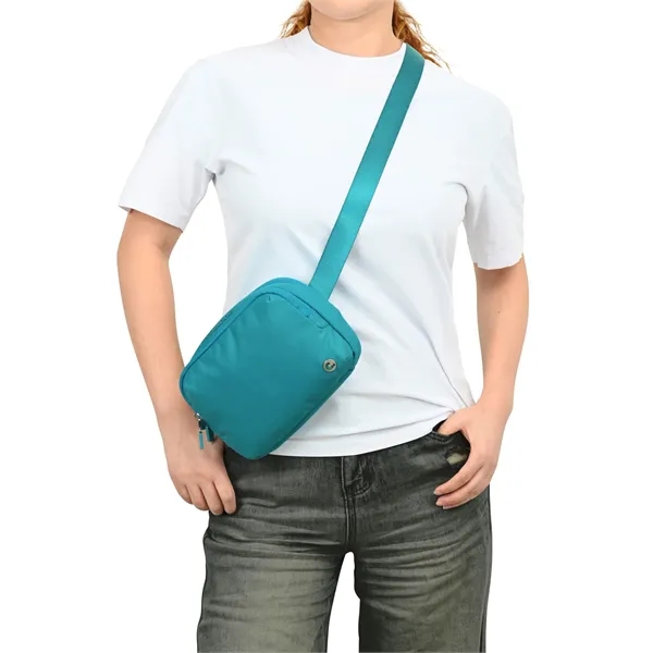 Crossbody belt bag with adjustable webbing belt and magnetic buckle.... from ASI 56070 Gemline / Gemline®