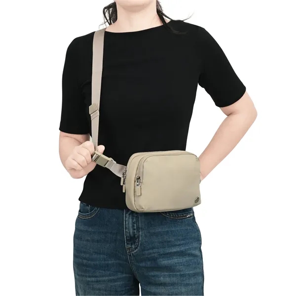 Crossbody belt bag with adjustable webbing belt and magnetic buckle.... from ASI 56070 Gemline / Gemline®