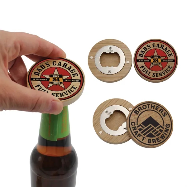 Bamboo Magnetic Bottle Opener... from ASI 30270 Aakron Line