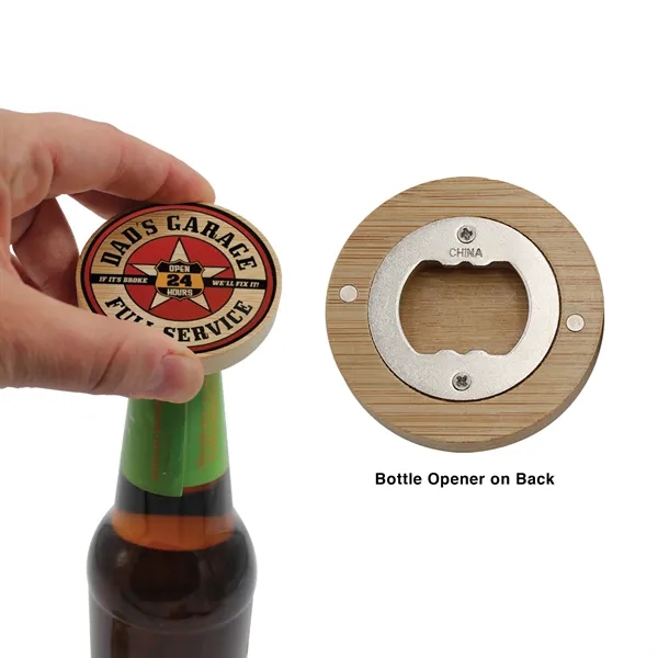 Bamboo Magnetic Bottle Opener, Full Color Digital... from ASI 30270 Aakron Line