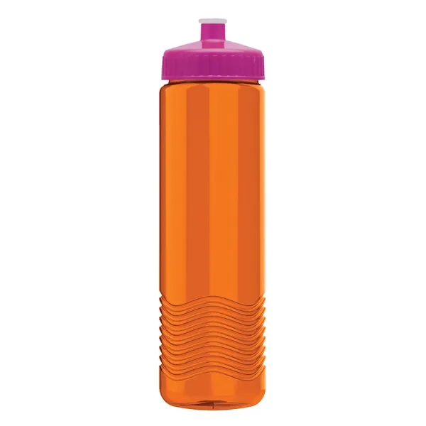 New Slim Cylinder Design 24 oz. Transparent Water Bottles with Push-Pull... from ASI 40480 Koozie Group