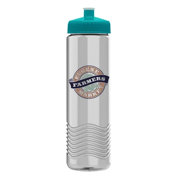 New Slim Cylinder Design 24 oz. Transparent Water Bottles with Push-Pull... from ASI 40480 Koozie Group