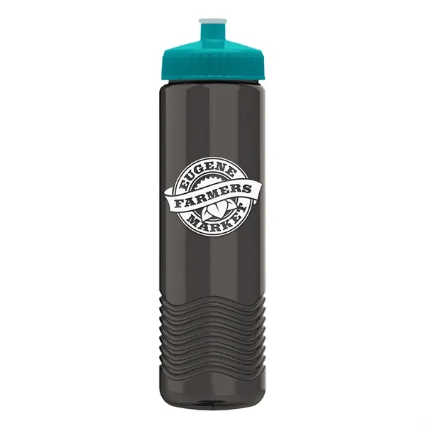 New Slim Cylinder Design 24 oz. Transparent Water Bottles with Push-Pull... from ASI 40480 Koozie Group