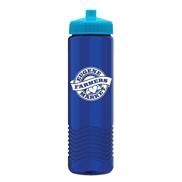 New Slim Cylinder Design 24 oz. Transparent Water Bottles with Push-Pull... from ASI 40480 Koozie Group