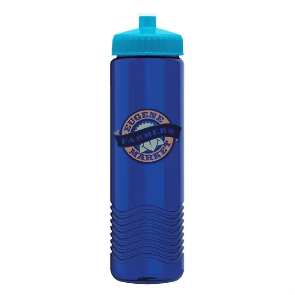 New Slim Cylinder Design 24 oz. Transparent Water Bottles with Push-Pull... from ASI 40480 Koozie Group