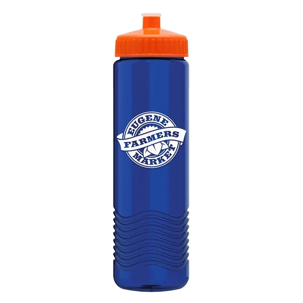 New Slim Cylinder Design 24 oz. Transparent Water Bottles with Push-Pull... from ASI 40480 Koozie Group