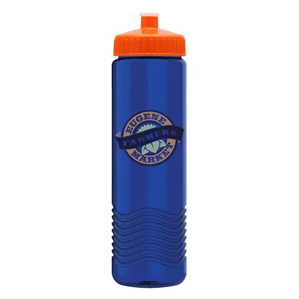 New Slim Cylinder Design 24 oz. Transparent Water Bottles with Push-Pull... from ASI 40480 Koozie Group
