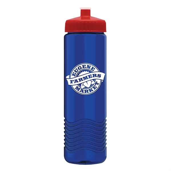 New Slim Cylinder Design 24 oz. Transparent Water Bottles with Push-Pull... from ASI 40480 Koozie Group