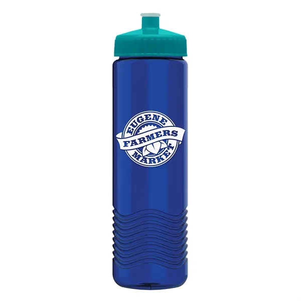 New Slim Cylinder Design 24 oz. Transparent Water Bottles with Push-Pull... from ASI 40480 Koozie Group