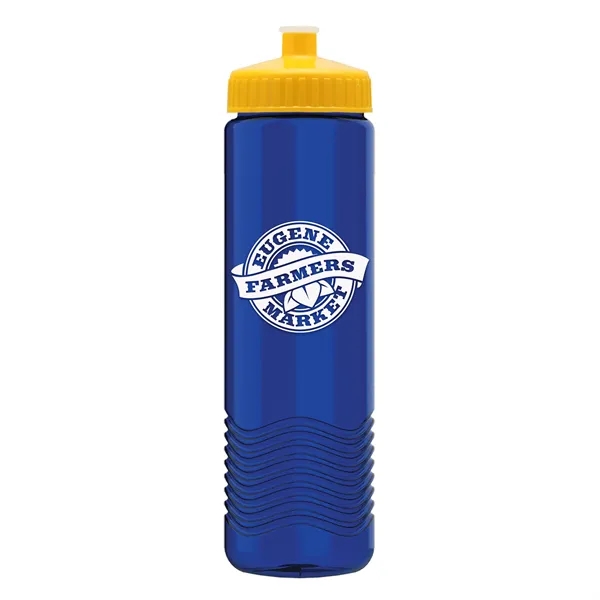 New Slim Cylinder Design 24 oz. Transparent Water Bottles with Push-Pull... from ASI 40480 Koozie Group