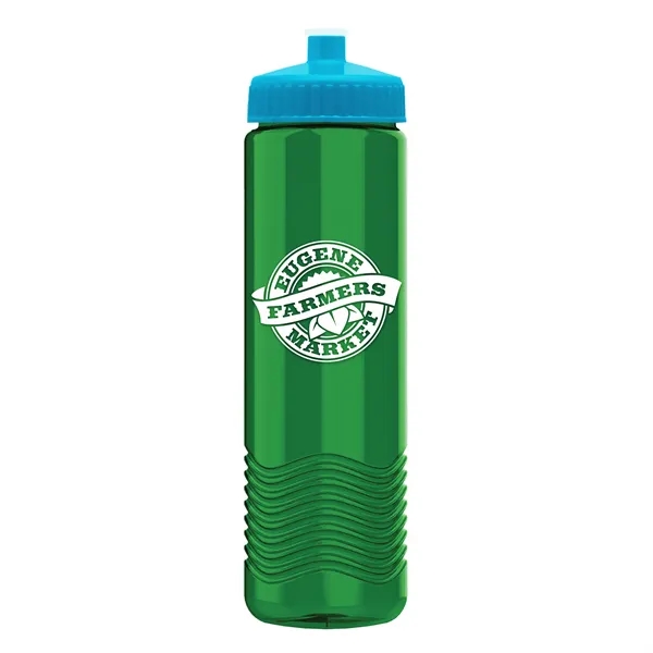 New Slim Cylinder Design 24 oz. Transparent Water Bottles with Push-Pull... from ASI 40480 Koozie Group