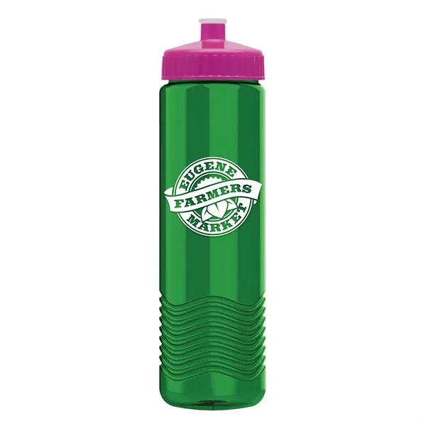 New Slim Cylinder Design 24 oz. Transparent Water Bottles with Push-Pull... from ASI 40480 Koozie Group