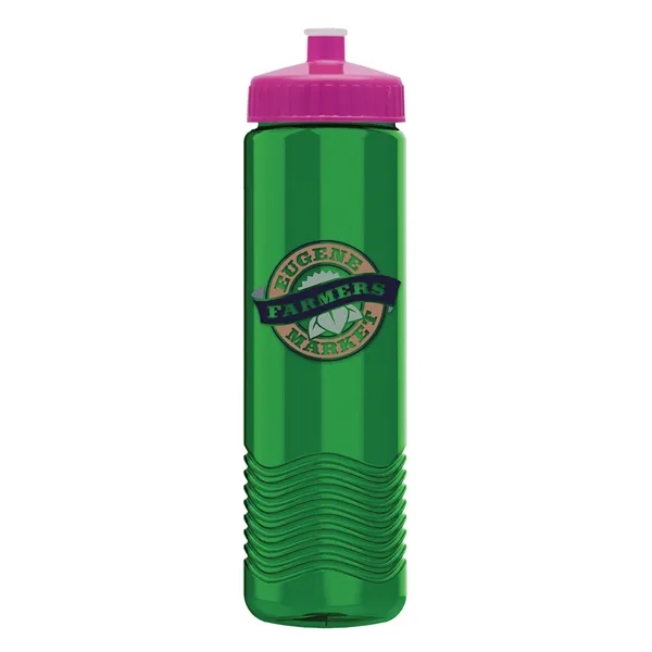 New Slim Cylinder Design 24 oz. Transparent Water Bottles with Push-Pull... from ASI 40480 Koozie Group