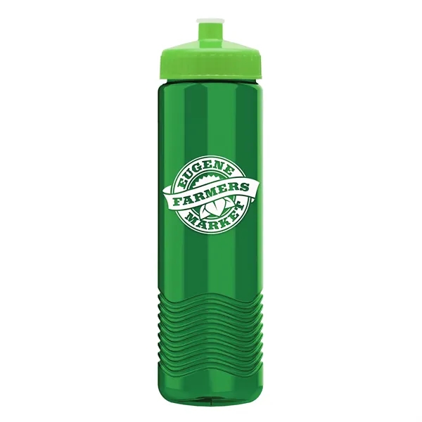 New Slim Cylinder Design 24 oz. Transparent Water Bottles with Push-Pull... from ASI 40480 Koozie Group