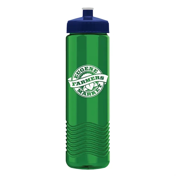 New Slim Cylinder Design 24 oz. Transparent Water Bottles with Push-Pull... from ASI 40480 Koozie Group