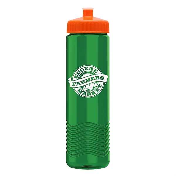 New Slim Cylinder Design 24 oz. Transparent Water Bottles with Push-Pull... from ASI 40480 Koozie Group