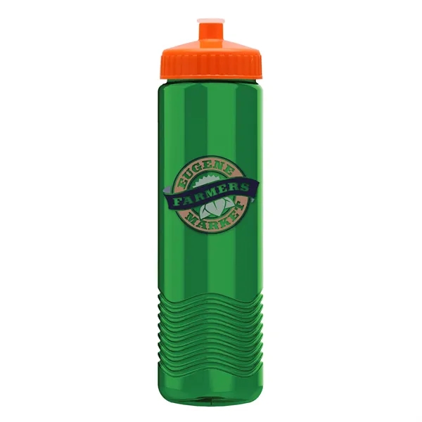 New Slim Cylinder Design 24 oz. Transparent Water Bottles with Push-Pull... from ASI 40480 Koozie Group