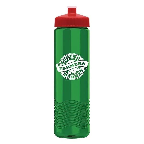 New Slim Cylinder Design 24 oz. Transparent Water Bottles with Push-Pull... from ASI 40480 Koozie Group