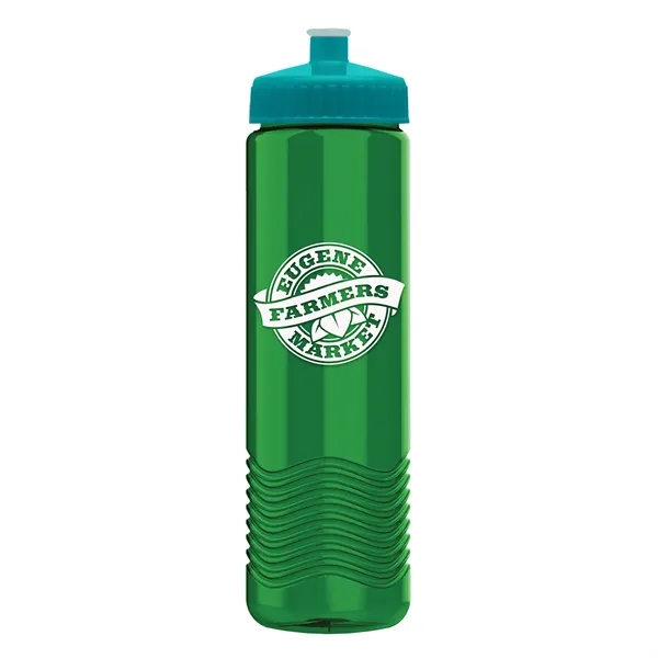 New Slim Cylinder Design 24 oz. Transparent Water Bottles with Push-Pull... from ASI 40480 Koozie Group