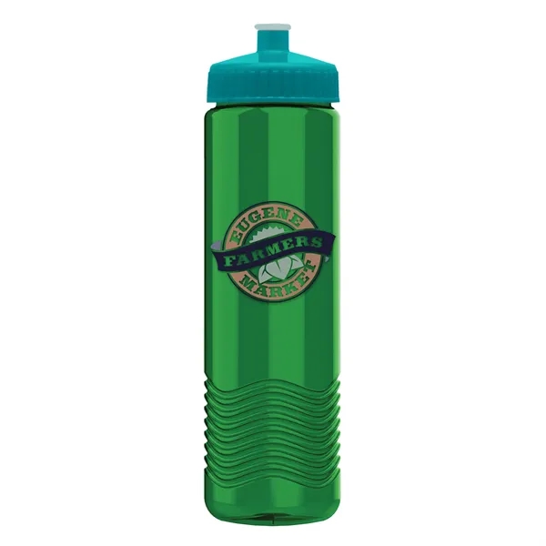 New Slim Cylinder Design 24 oz. Transparent Water Bottles with Push-Pull... from ASI 40480 Koozie Group