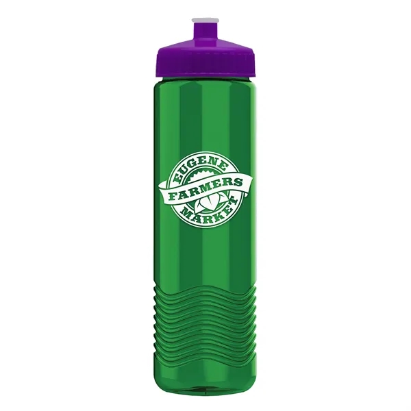 New Slim Cylinder Design 24 oz. Transparent Water Bottles with Push-Pull... from ASI 40480 Koozie Group