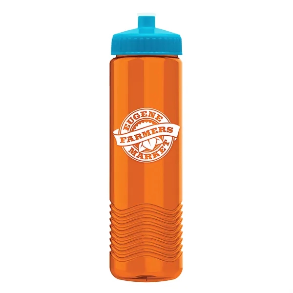 New Slim Cylinder Design 24 oz. Transparent Water Bottles with Push-Pull... from ASI 40480 Koozie Group