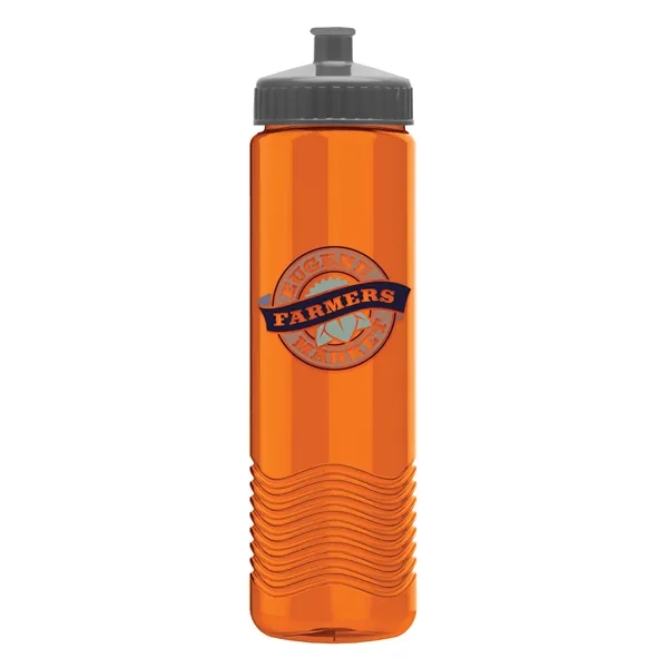 New Slim Cylinder Design 24 oz. Transparent Water Bottles with Push-Pull... from ASI 40480 Koozie Group