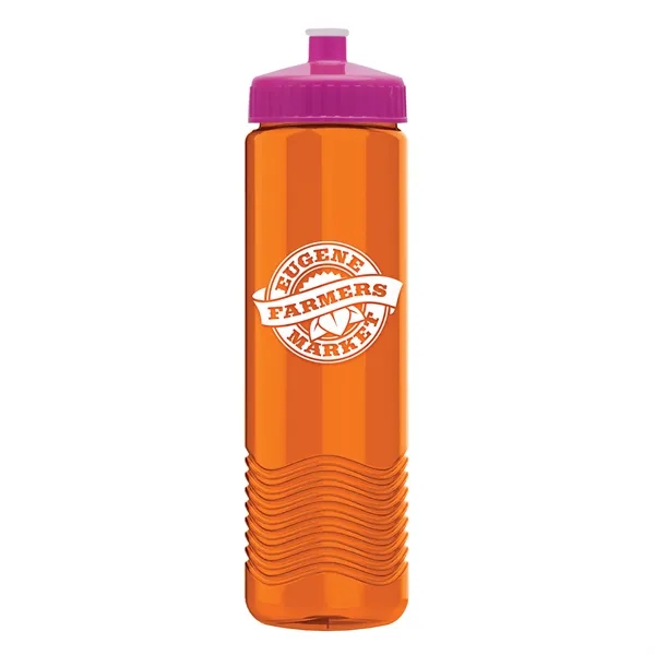 New Slim Cylinder Design 24 oz. Transparent Water Bottles with Push-Pull... from ASI 40480 Koozie Group
