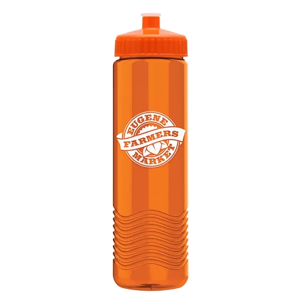 New Slim Cylinder Design 24 oz. Transparent Water Bottles with Push-Pull... from ASI 40480 Koozie Group