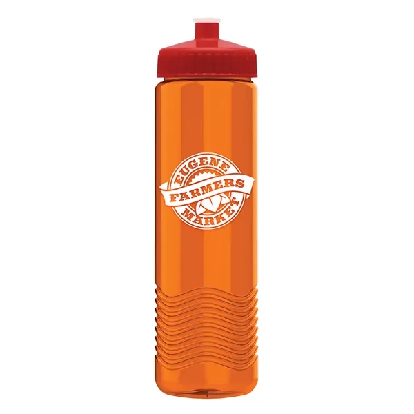 New Slim Cylinder Design 24 oz. Transparent Water Bottles with Push-Pull... from ASI 40480 Koozie Group