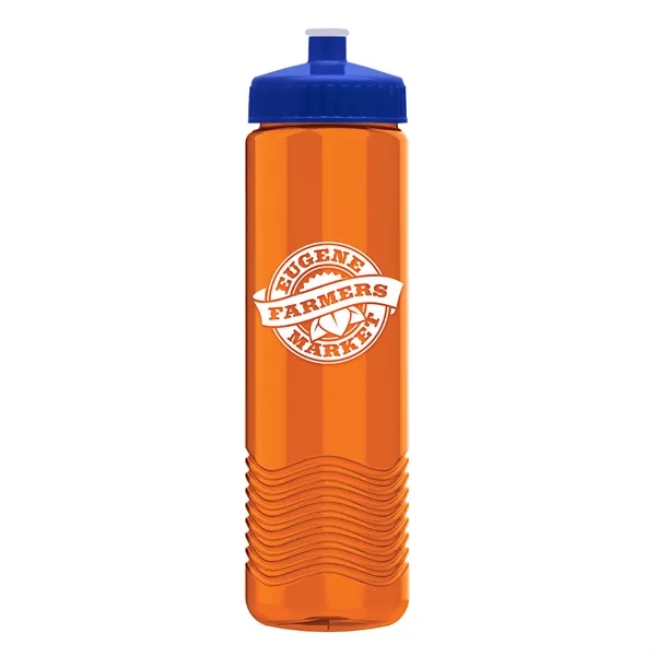 New Slim Cylinder Design 24 oz. Transparent Water Bottles with Push-Pull... from ASI 40480 Koozie Group