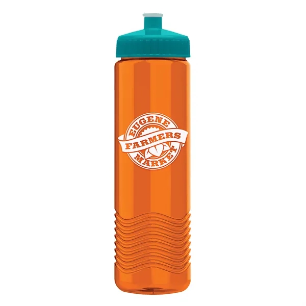 New Slim Cylinder Design 24 oz. Transparent Water Bottles with Push-Pull... from ASI 40480 Koozie Group