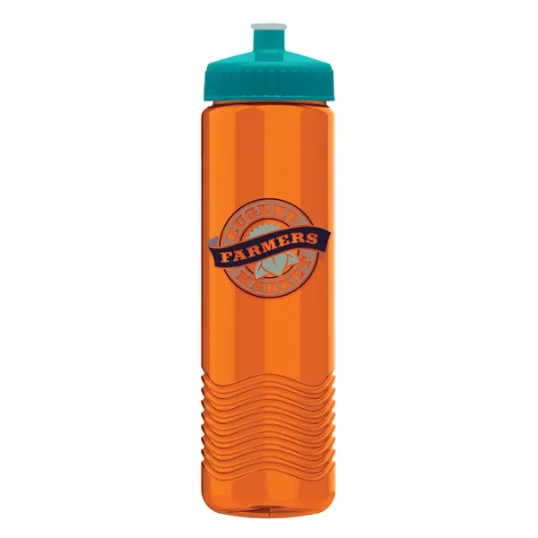 New Slim Cylinder Design 24 oz. Transparent Water Bottles with Push-Pull... from ASI 40480 Koozie Group