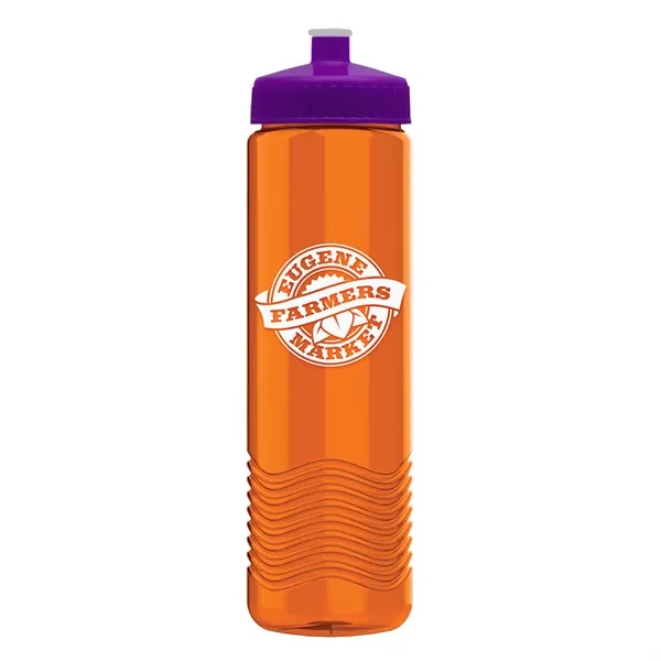 New Slim Cylinder Design 24 oz. Transparent Water Bottles with Push-Pull... from ASI 40480 Koozie Group