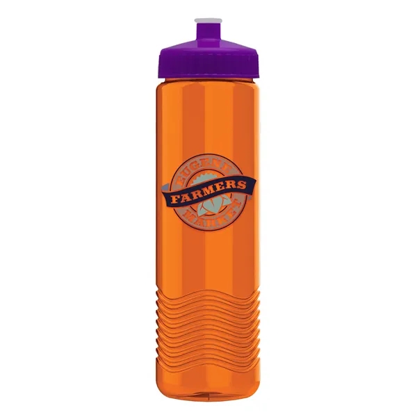New Slim Cylinder Design 24 oz. Transparent Water Bottles with Push-Pull... from ASI 40480 Koozie Group