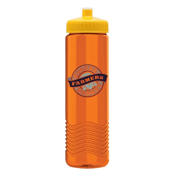 New Slim Cylinder Design 24 oz. Transparent Water Bottles with Push-Pull... from ASI 40480 Koozie Group