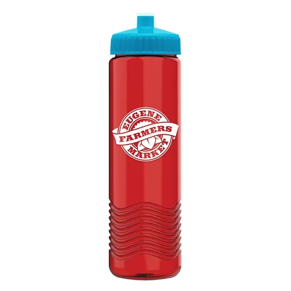 New Slim Cylinder Design 24 oz. Transparent Water Bottles with Push-Pull... from ASI 40480 Koozie Group