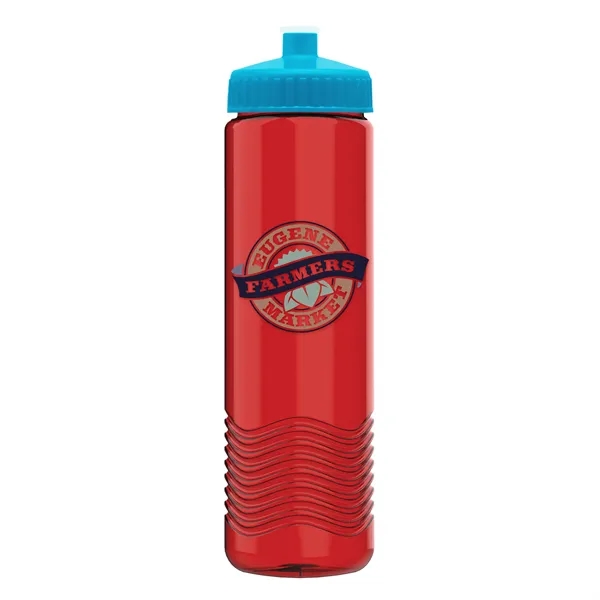 New Slim Cylinder Design 24 oz. Transparent Water Bottles with Push-Pull... from ASI 40480 Koozie Group