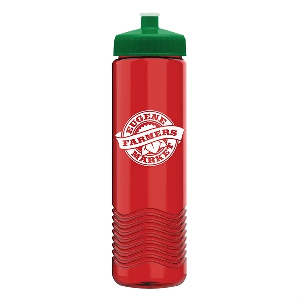 New Slim Cylinder Design 24 oz. Transparent Water Bottles with Push-Pull... from ASI 40480 Koozie Group