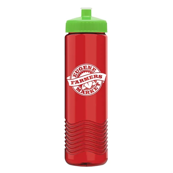 New Slim Cylinder Design 24 oz. Transparent Water Bottles with Push-Pull... from ASI 40480 Koozie Group