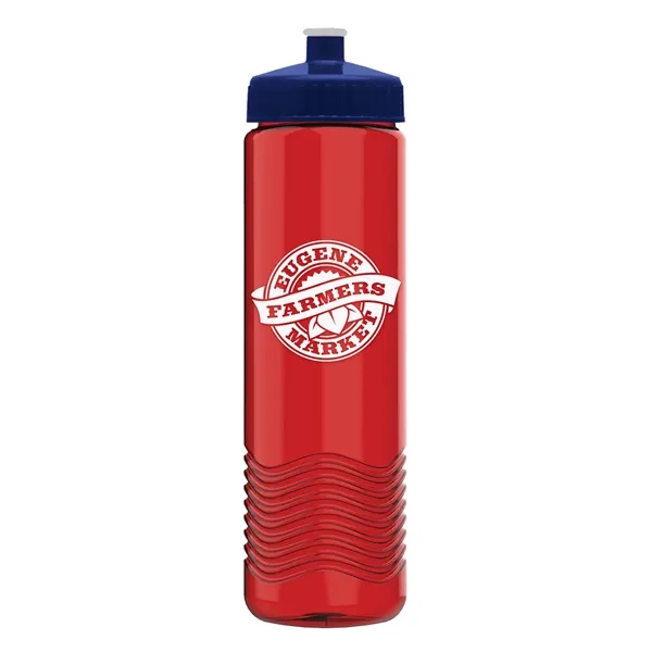 New Slim Cylinder Design 24 oz. Transparent Water Bottles with Push-Pull... from ASI 40480 Koozie Group