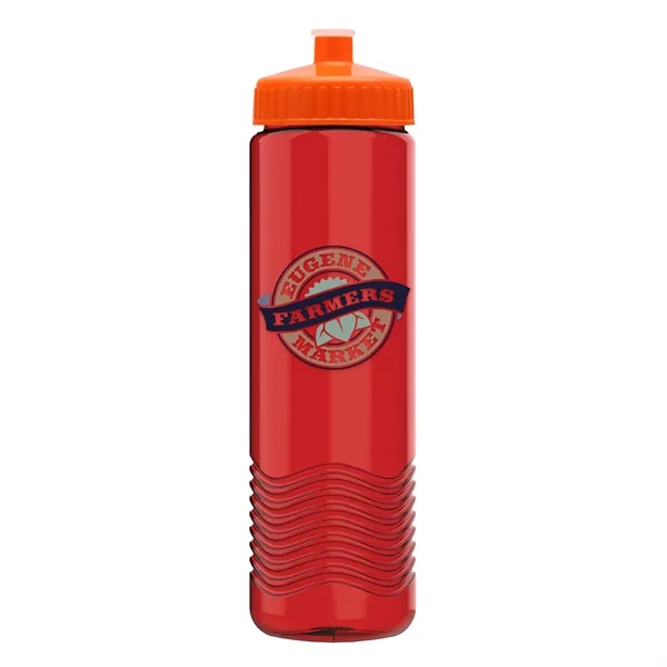 New Slim Cylinder Design 24 oz. Transparent Water Bottles with Push-Pull... from ASI 40480 Koozie Group