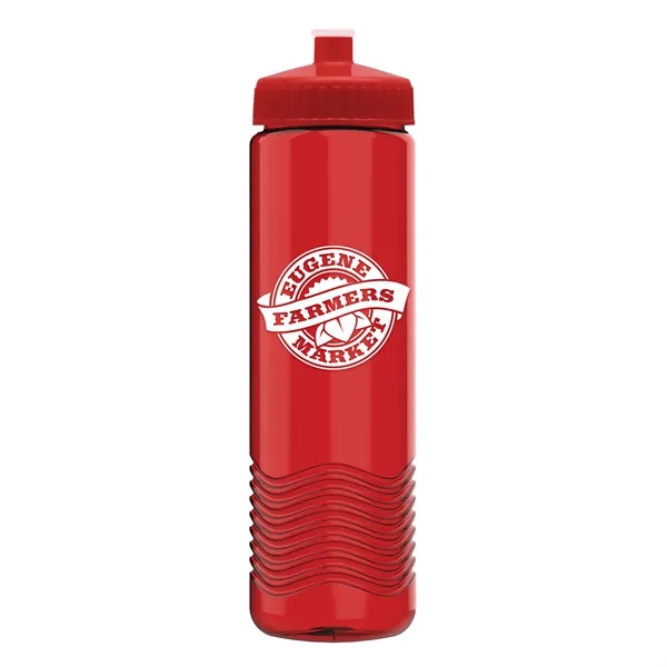 New Slim Cylinder Design 24 oz. Transparent Water Bottles with Push-Pull... from ASI 40480 Koozie Group