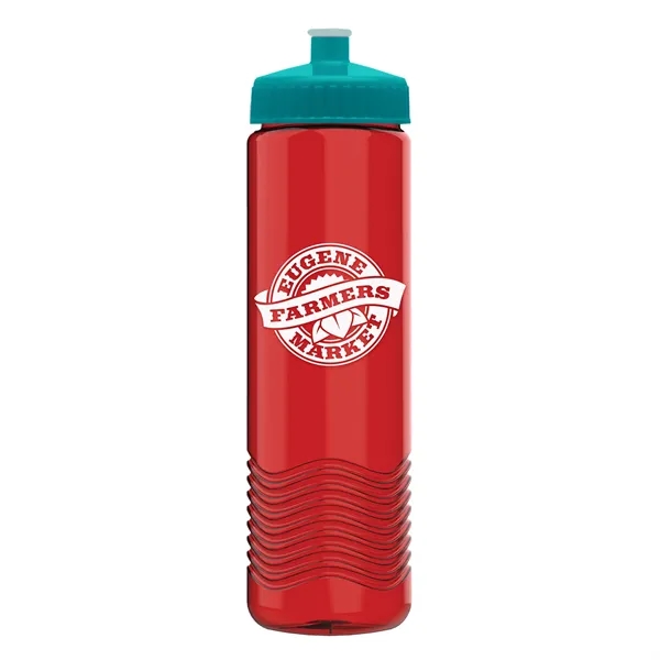 New Slim Cylinder Design 24 oz. Transparent Water Bottles with Push-Pull... from ASI 40480 Koozie Group
