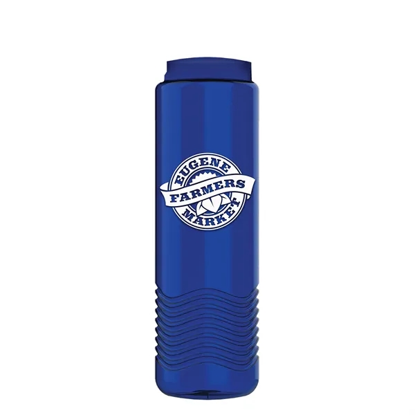 New Slim Cylinder Design 24 oz. Transparent Water Bottles with Push-Pull... from ASI 40480 Koozie Group